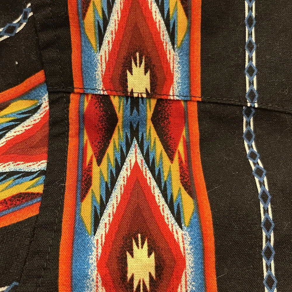 Vintage 80s Wrangler Aztec Snaps Western Cowboy Long Sleeve Shirt Boys Size XL